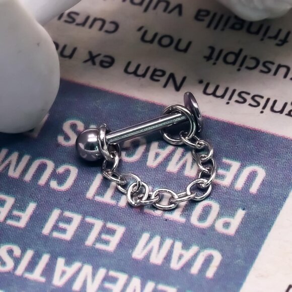 5 Pcs Vertical Labret Lip Piercing Jewelry Set in Stainless Steel with Cubic Zir - Picture 8 of 8